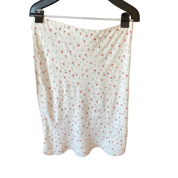 H&M Knee-length skirt -
Cream/Floral -Size Large-Elastic Waist-Skirt Only - Picture 2 of 10